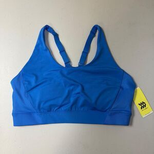 NWT Sports Bra Blue Contour Flex Rib Womens XXL Workout Pullover